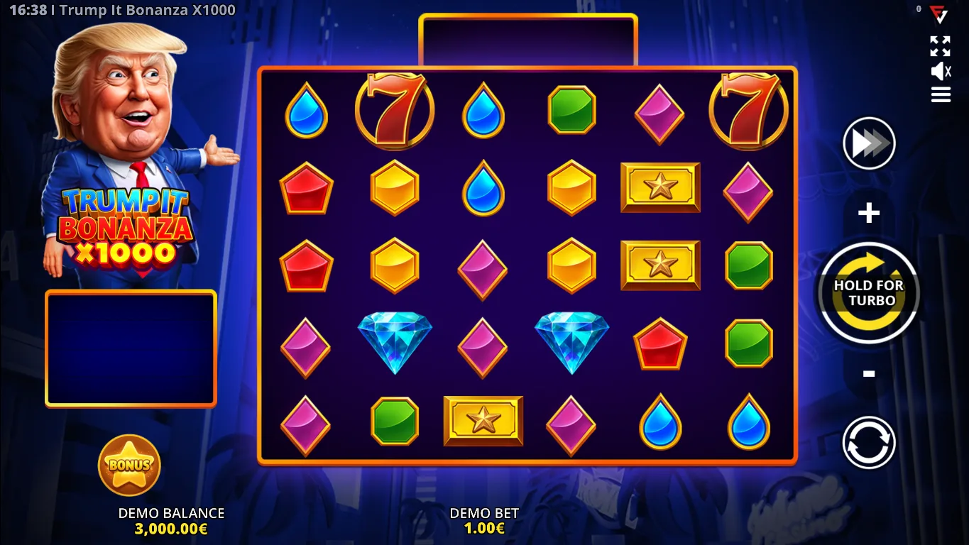 Trump It Bonanza x1000 demo gameplay screenshot on desktop